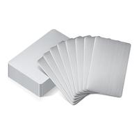 30 Pieces 304 Stainless Steel Metal Business Cards Blank Steel Laser Engraving Stainless Cards for House Office Customer DIY Gift Plate, 86 x 54 mm(0.2mm Thickness)