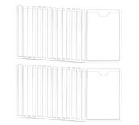 30 Pieces 7 x 10 Cm/2.7 x 3.9 InchSelf-Adhesive Index Card Pockets Clear with Top Open for Loading, Sticky Business Card Holder Pocket, Self Adhesive Label Holder for Business Cards, Label