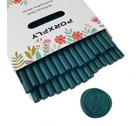 30 Pieces 7mm Sealing Wax Sticks for Glue Gun,PORXFLY Mini Wax Seal Sticks Great for Cards Envelopes,Wedding Invitations,Gift Wrapping,Wine Packages (Dark Green)