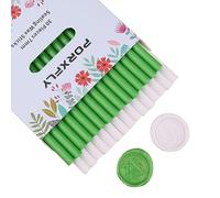 30 Pieces 7mm Sealing Wax Sticks for Glue Gun,PORXFLY Mini Wax Seal Sticks Great for Cards Envelopes,Wedding Invitations,Gift Wrapping,Wine Packages (White and Green)