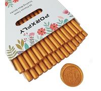 30 Pieces 7mm Sealing Wax Sticks for Glue Gun,PORXFLY Mini Wax Seal Sticks Great for Cards Envelopes,Wedding Invitations,Gift Wrapping,Wine Packages (Glod 2)