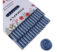 30 Pieces 7mm Sealing Wax Sticks for Glue Gun,PORXFLY Mini Wax Seal Sticks Great for Seals Stamp,Cards Envelopes,Wedding Invitations,Gift Wrapping,Wine Packages (Dark Blue)