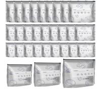 30 Pieces Aluminum Foil Bags, Large Medium Small Three Sizes Set, Reusable Sealable Aluminium Foil Bags for Meal Prep Organization, Freezer Food Preservation, Picnic and Outdoor Dining