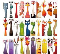 30 Pieces Animal Bookmarks for Kids Funny No Duplicates for Boys and Girls