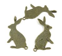30 Pieces Antique Bronze Tone Jewelry Charms N06892 Rabbit Hare Craft Art Making Crafting Beading