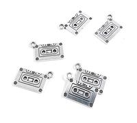 30 Pieces Antique Silver Tone Jewellery Charms Craft Art Making Crafting Beading Supplies U1MW3H Audio Cassette Tapes