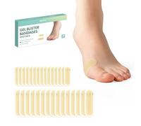 30 Pieces Blister Plasters for Feet - Welnove Invisible Hydrocolloid Gel Blister Bandages - Blister Cushions for Heel, Toe & Foot, Water Resistant Bandages(Spot Pack)