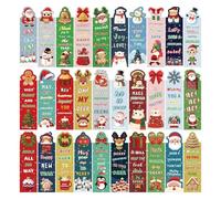 30 Pieces Christmas Bookmarks - 4x15cm Cute Christmas Bookmarks | Colourful Christmas Bookmarks with Quotes | Scented Bookmark Page Clips Holiday Favor for Students Children Adults
