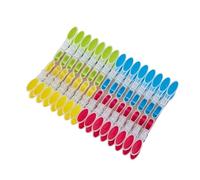 30 Pieces Clothes Pegs, Extra Strong Plastic Laundry Pegs, Minky Washing Line Clothes Pegs, Colorful Dolly Pegs for Laundry, Household Use (Red, Blue, Yellow, Green)