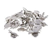 30 Pieces Colors Round Brooch Cabochon Base Blank Tray with Lock Pin Back & Hair Clip DIY Jewelry Making Accessories, 25mm