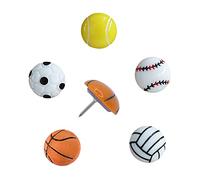 30 Pieces Creative Sport Ball Pushpins Resin Hand-Made thumbtacks for Cork Board, Whiteboard, Bulletin Board, Photo Wall, Map(Football)