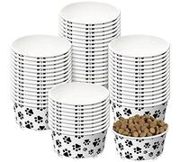 30 Pieces Disposable Dog Bowls Small Pet Feeding with Printed Pattern Dishes for Small Pet Paper Food Travel Bowls for Feeding Dogs and Cats Puppies Dry Wet Food Water(12 oz)