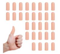 30 Pieces Elastic Silicone Finger Protectors Cots, Thumb Finger Sleeves Caps Covers Soft for Nail Toe Fingertips Wounds Injury Cuts Arthritis Guitar Callus Relief