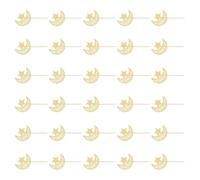 30 Pieces Elegant Cake Decorations for Eid Festivals Moons Star Themes Easy Installation Toppers for Family Parties Paper Cake Decorations