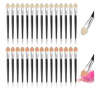 30 Pieces Eyeshadow Applicators, Eyeshadow Brush Sponge Brushes Makeup Applicator 7.5 cm/3 Inch Reusable Foam Tip Makeup Eye Shadow Applicator Brush Set Washable Ink Paints Painting Small Brushes