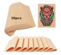 30 Pieces Fake Skin for Tattoo Practice 7.5 x 5.6 inch Realistic Reusable Tattoo Practice Skin for Beginners to Master Lines, Shading, Coloring and Techniques