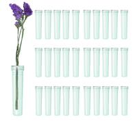 30 Pieces Floral Water Tubes 2.8 Inch Green Color Plastic Flower Vials with Caps for Flower Arrangement Decoration
