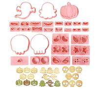30 Pieces Halloween Cookie Cutter Set, Ghost Pumpkin Cookiescutters for Baking, Pumpkin Head Halloween Biscuitcutters Set, for Halloweenparty Supplies Decorations