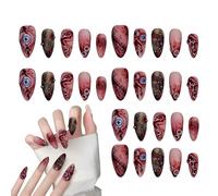 30 Pieces Halloween Gothic Press On Nails, Mid-length Almond Shaped Fake Nails With Bloody & Eyeball Design, Personalized Hot-girl Style Press-ons For Women Ladies, Manicurists And Nail Salons