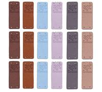 30 Pieces Handmade Leather Labels Tags Rectangular Sewing Cloth Labels Label Sewing with 4 Holes Bird Pattern Label for Sewing Button DIY Crafting Scrapbooking Clothing Accessories，5x2cm