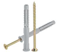 30 Pieces Heavy Duty Screws with Nylon Plugs,Wall Anchor Screw & Wall Plug Set,Wall Frame Fasteners with 8x80mm Wall Plugs and 4.9x85mm Screws