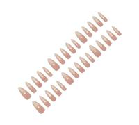 30 Pieces Long Almond Press On Nails Acrylic With Elegant French Tip Designs Glossy Stick On For Party Dates Glossy Full Cover Nail
