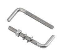 (30 Pieces) M4x70mm L Shaped Threaded Bolt Kits 304 Stainless Steel Foundation Anchor Bolts Square Screws Hooks For Hanging