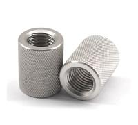 (30 Pieces) M6 10x10mm Female Knurled Thumb Nuts Round Connector Nuts 304 Stainless Steel Hand Screw Nuts