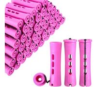 30 Pieces Medium Size Hair Curlers Rollers, 0.75 Inch Hair Rollers, Perm Rods Perm Kit, Home Perm Kits for Women with Elastic Rubber Band Non Slip Plastic for Natural Hair Long Short Hair Styling Tool