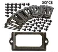 30 Pieces Metal Drawer Labels in Antique Bronze for Cabinet, Filing Cabinets, Wine Cellars, Jewelry Boxes, and Storage Boxes
