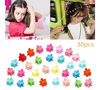 30 Pieces Mini Hair Claws, Colorful Hair Clips Flower Hair Pins Plastic Hair Barrettes, Fashion Hair Accessories for Toddlers Baby Girls Kids and Women