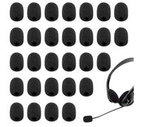 30 Pieces Mini Headset Microphone Foam Covers, Lapel Windshield Foam Cover, Pop Filter for a Variety of Headset Microphones, Noise Reduction