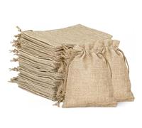 30 Pieces Mini Nature Jute Bags Linen Bags,Jute Fabric Gift Bag,Reusable bag for Wedding Party DIY Craft(7x9cm)