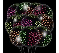 30 Pieces Neon Balloons, Glow In The Dark Light Up Balloons, Neon Disco Glow Party Decorations, Balloon To Create Ambiance For Halloween Christmas Birthday Wedding Party Decoration Supplies