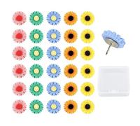 30 Pieces Of Flower Shaped Push Pins, Cute Push Pins, Bulletin Board Push Pins, Map Push Pins, Photo Push Pins, Decorative Push Pins