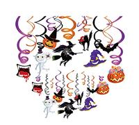 30 Pieces of Halloween Swirl Decorations Halloween Party Swirl Ribbons Happy Birthday Party Supplies, Hanging Decorations, Multi Color Designs.