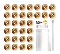 30 Pieces of Round Resin Buttons and 1 Set of Sewing Tools, Clothes Button Replacement, Retro Buttons, Sewing Supplies.