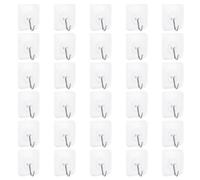 30 Pieces of Transparent Hole-Free Hooks, Fixed Hooks for Items, and Household Items, Suitable for Bedrooms, Kitchens, and Bathrooms.