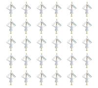 30 Pieces Plasterboard Dowels, Butterfly Cavity Dowels with 30 Pieces Screws, Plasterboard Screws, Expansion Screws, Plasterboard Dowels for Drywall, Perforated Brick