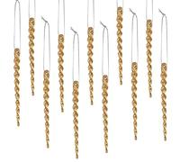 30 Pieces Plastic Icicle Twisted Plastic Icicle Christmas Ornaments Icicle Decoration Christmas Tree and Holiday Xmas Party Wedding Hanging (Gold,5.9 Inch)