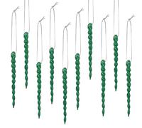 30 Pieces Plastic Icicle Twisted Plastic Icicle Christmas Ornaments Icicle Decoration Christmas Tree and Holiday Xmas Party Wedding Hanging (Dark Green,5.12 Inch)