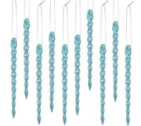 30 Pieces Plastic Icicle Twisted Plastic Icicle Christmas Ornaments Icicle Decoration Christmas Tree and Holiday Xmas Party Wedding Hanging (Light Blue,7.8 Inch)