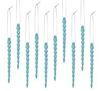 30 Pieces Plastic Icicle Twisted Plastic Icicle Christmas Ornaments Icicle Decoration Christmas Tree and Holiday Xmas Party Wedding Hanging (Light Blue,5.9 Inch)