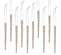 30 Pieces Plastic Icicle Twisted Plastic Icicle Christmas Ornaments Icicle Decoration Christmas Tree and Holiday Xmas Party Wedding Hanging (Champagne Gold,5.9 Inch)