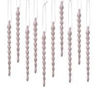 30 Pieces Plastic Icicle Twisted Plastic Icicle Christmas Ornaments Icicle Decoration Christmas Tree and Holiday Xmas Party Wedding Hanging (Rose Gold,7.8 Inch)