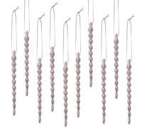 30 Pieces Plastic Icicle Twisted Plastic Icicle Christmas Ornaments Icicle Decoration Christmas Tree and Holiday Xmas Party Wedding Hanging (Rose Gold,5.9 Inch)