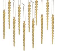 30 Pieces Plastic Icicle Twisted Plastic Icicle Christmas Ornaments Icicle Decoration Christmas Tree and Holiday Xmas Party Wedding Hanging (Gold,5.12 Inch)