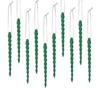 30 Pieces Plastic Icicle Twisted Plastic Icicle Christmas Ornaments Icicle Decoration Christmas Tree and Holiday Xmas Party Wedding Hanging (Dark Green,5.9 Inch)