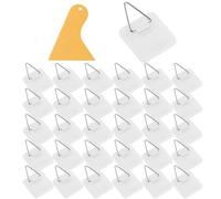 30 Pieces Plate Hangers for The Wall, Invisible Adhesive Wall Hanging Hooks with Scraper, Hanging Hooks Plastic Self-Adhesive Hanger, Plate Holders Display Holder for Bathroom Kitchen Office