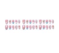 30 Pieces Press on Artificial Nails Upgrades French Smooth 3D Floral Art False Nails for Party and Daily Use Wedding